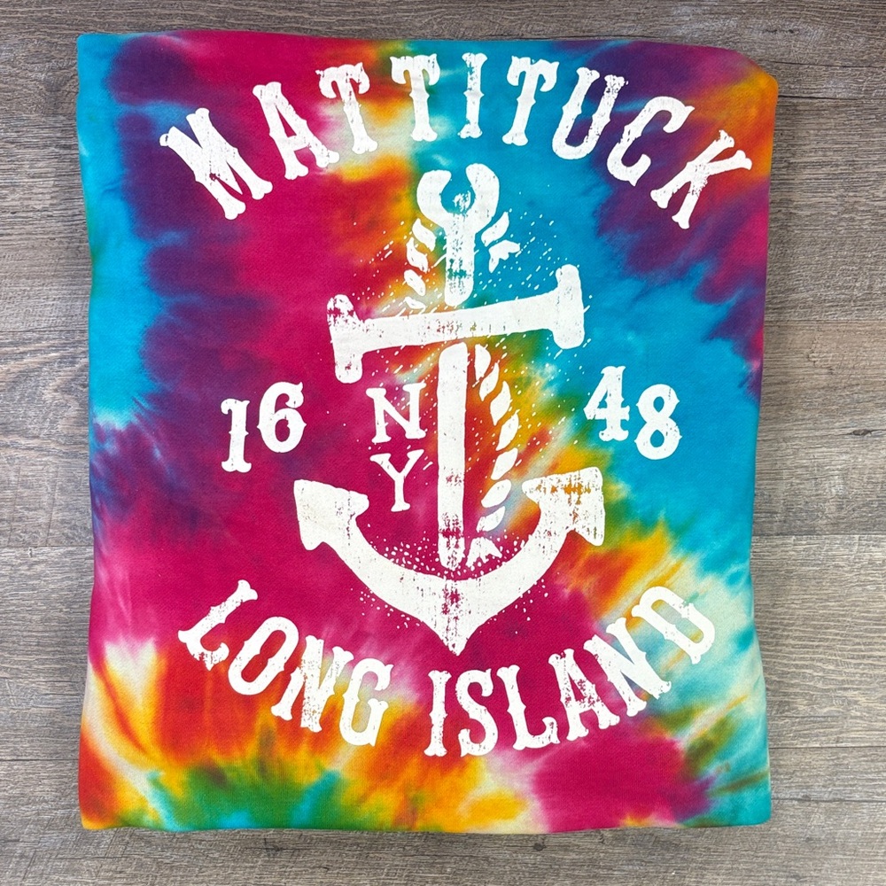 Mattituck Long Island Tie Dye Sweatshirt Blanket